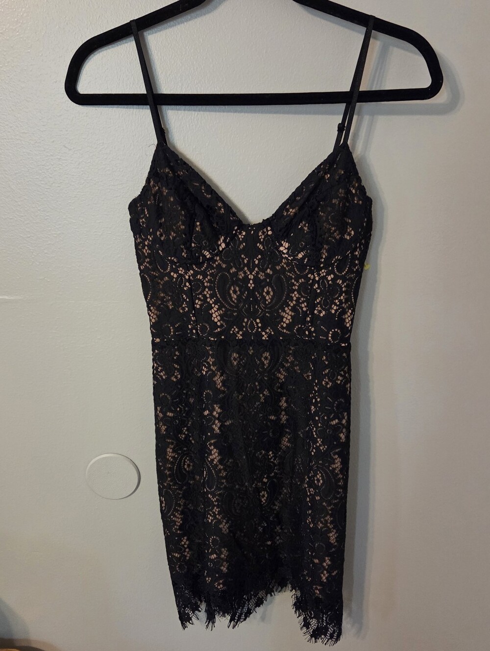 For Love & Lemons Womens Black Lace Corsette Slip Mini Retro Dress Sz XS - Picture 3 of 12